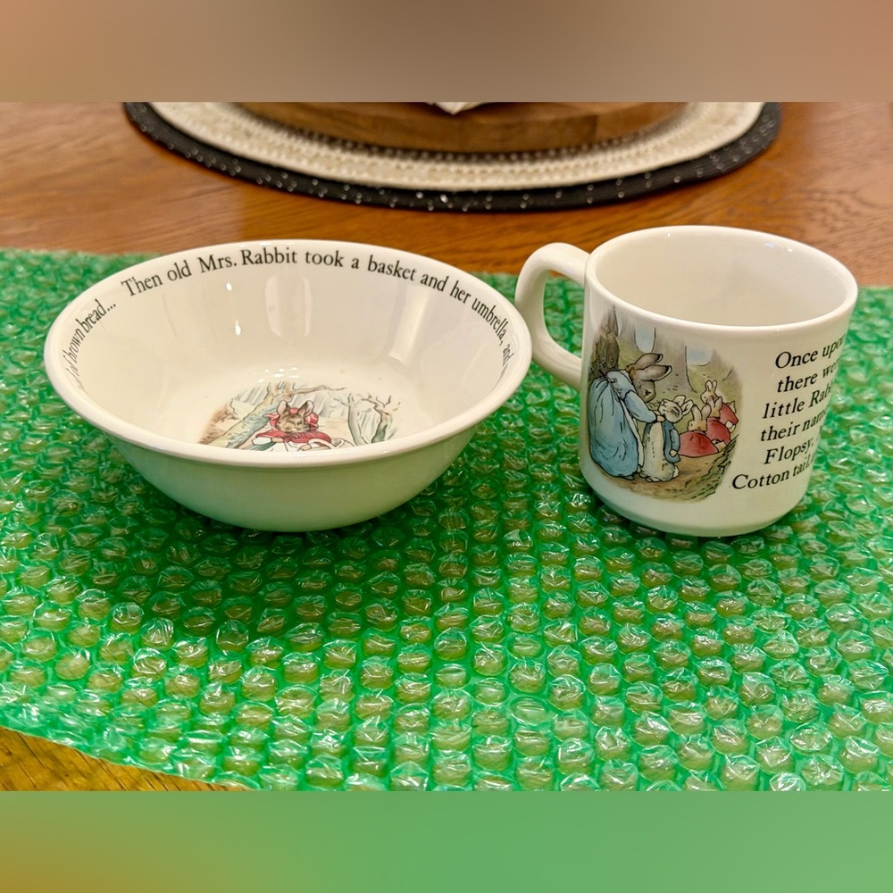 Wedgwood Peter Rabbit Bowl and Mug Set - White and Multicolor